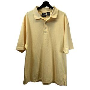 Ping Polo Shirt Mens Size XL Yellow Dry Fiber Dynamics Short Sleeve Golf Top